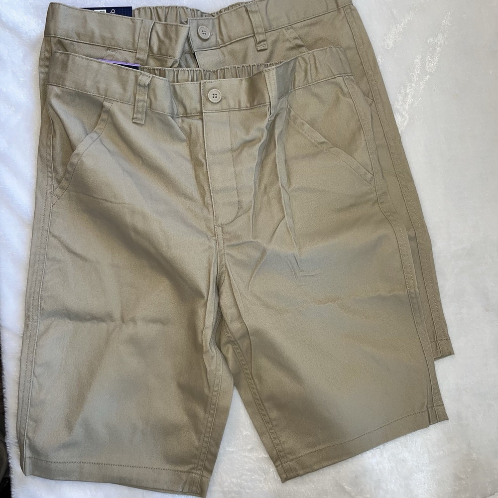 Lot Of 2 NWT French Toast Girls Adaptive Bermuda Shorts Size 16 Khaki EZ-Closure